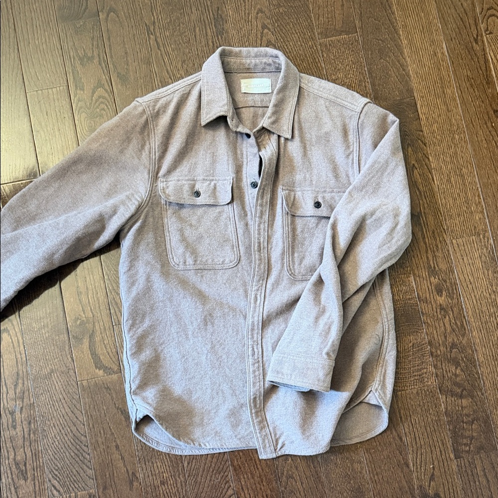 Everlane Taupe Button-Up Shacket
